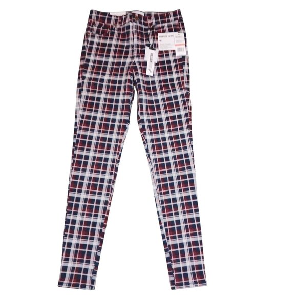 NEW WILLIAM‎ RAST High-Rise Plaid Skinny Jeans, Size 26, Red/White/Blue - Picture 6 of 15
